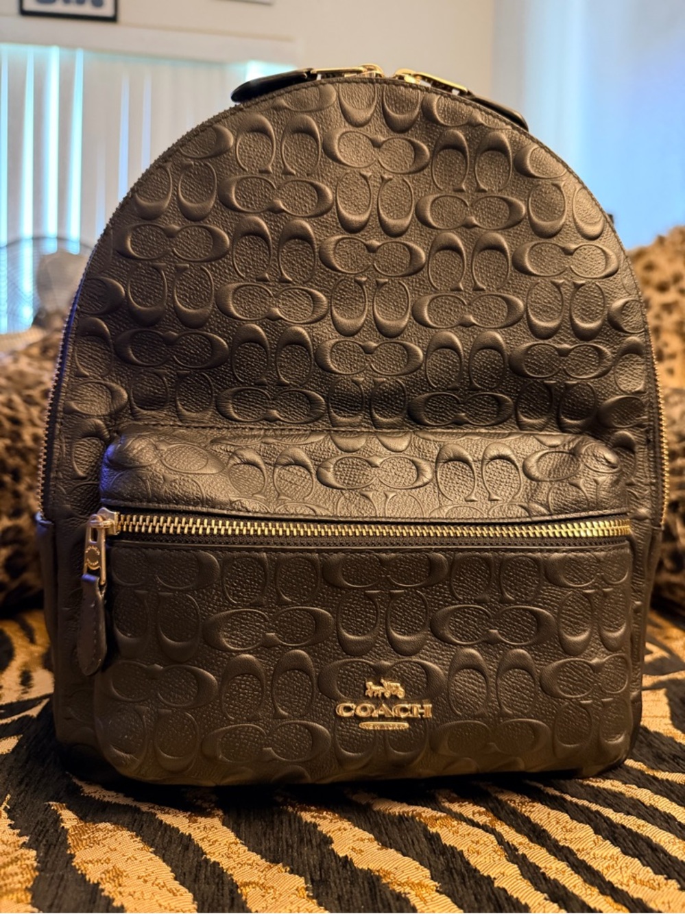Coach Charlie Medium size backpack BLACK GREAT CONDITION